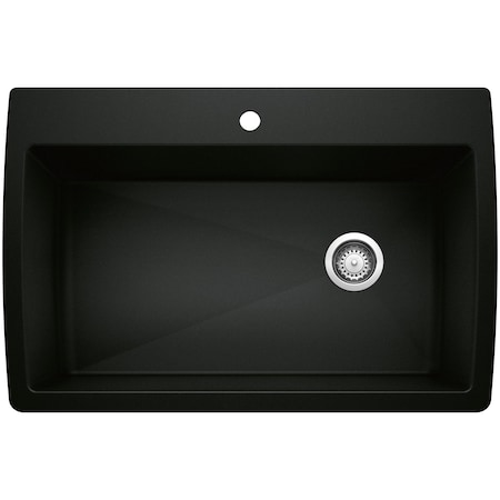 Blanco Diamond Super Single Dual Mount, Coal Black 442917