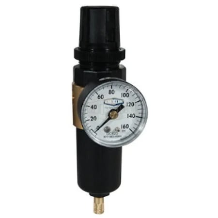 Dixon Wilkerson by Self-Relieving Miniature Filter/Regulator with GC620 Gauge, 1/8 in NPT/BSPP-G Port BB3-01MGMB