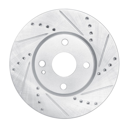 Dynamic Friction Co DFC Brake Rotor - Drilled and Slotted - Silver 631-91003R