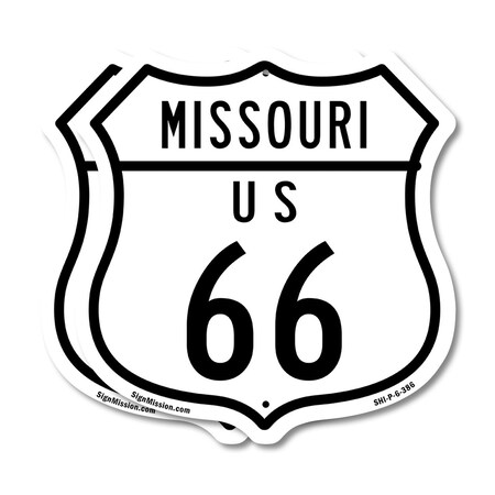 Signmission Missouri Route Marker Shield Sign Us 66, 6 inch X 6 inch, Plastic Sign, 2PK SHI-P-2PACK-6-386