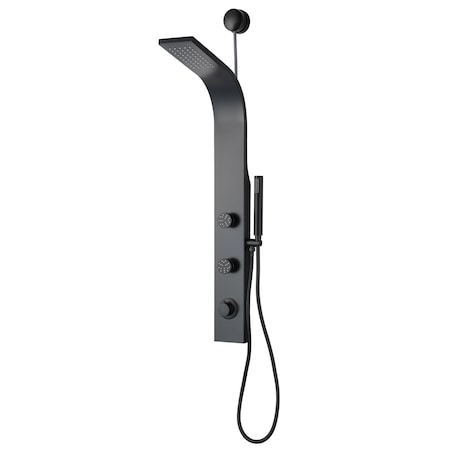 Anzzi Cici Series 39 in. 2-Jetted Shower Tower with Heavy Rain Shower and Body Jets SP-AZ081MB