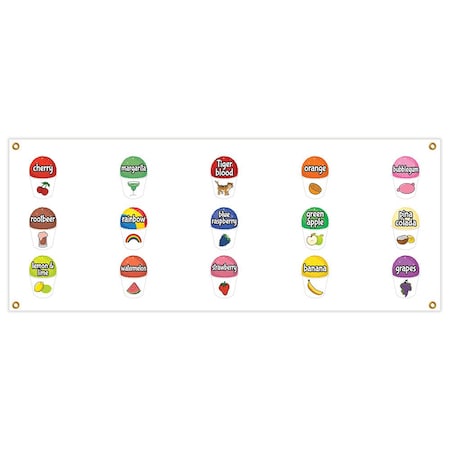 Signmission 15 Flavors Snow Cone, 18 Inch x 48 Inch, Banner B-15 Flavors Snow Cone