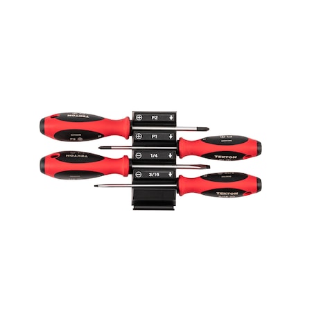 Tekton Phillips and Slotted Screwdriver Set w/Mod Org - 4 Inch Shanks, 4-Piece (#1 - #2, 3/16 - 1/4 in.) DWZ90102