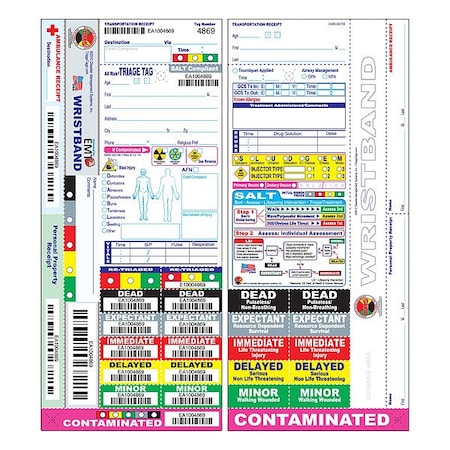 Disaster Management Systems Triage Tags, Wristband, Salt, All-Risk, PK50 DMS-05739