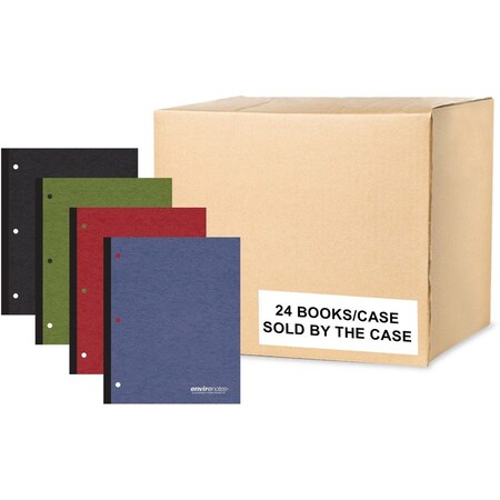 Modern Jen Case of Recycled Wireless 1 Subject Notebooks, 11"x9", 70 sht, College Rule w/Margin, 3-Hole Punched, PK24 20198cs