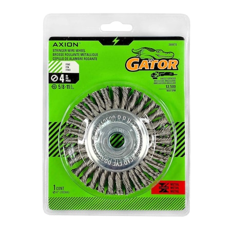 Gator Finishing 4 in. Stringer Wire Wheel, Fine 389870