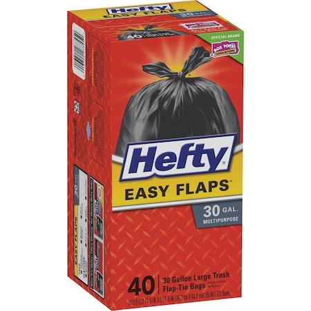 Hefty 30 gal Trash Bags, L, 0.85 mil (22 Micron), Black RFPE27744