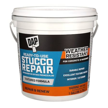 Dap All-Purpose Stucco Patch, 1 gal, Tub, White, All-Purpose 60590