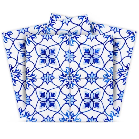 Homeroots 4" X 4" Blue Micro Peel And Stick Removable Tiles 400125