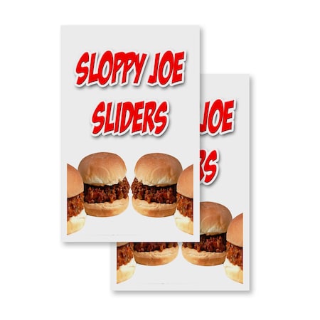 Signmission Sloppy Joe Sliders, Vinyl Decals Only 24 Inch x 36 Inch, Vinyl Decal, 2PK DSB-2436-2PACK-Sloppy Joe Sliders