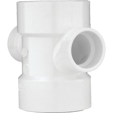 Charlotte Pipe And Foundry 3'' X 1-1/2'' Reducing Double Sanitary PVC Tee PVC 00429 0800HA