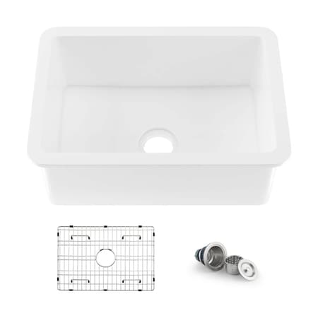 Kibi Landis 24in Fireclay Kitchen Undermount Sink Single Bowl K2-S24