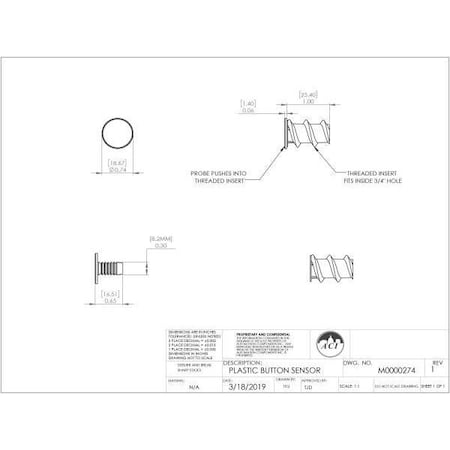 Aci 1K Platinum button sensor A/1K-2W-PBS