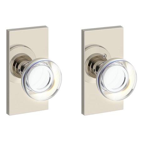 Baldwin Passage Contemporary Crystal Knob with Contemporary 5in Rose with 6AL Latch and Dual Strike PSCCYCFR055