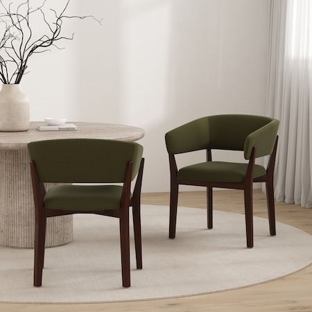 Manhattan Comfort Blake Dining Armchair in Green, 2PK 2-DC102AR-GR