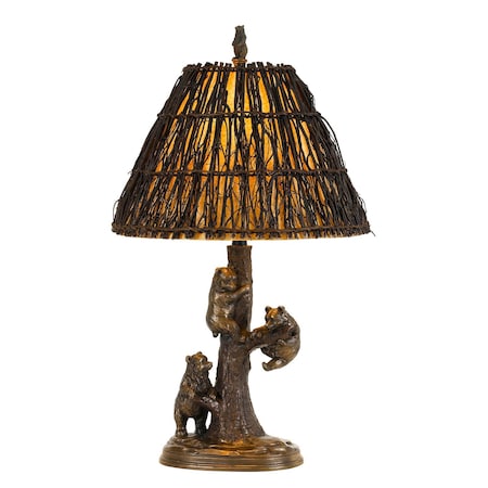 Homeroots 30" Bronze Table Lamp With Brown Empire Shade 524659