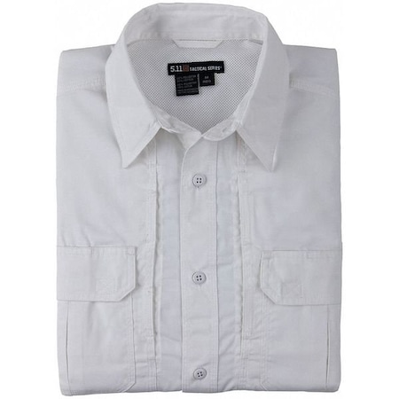 5.11 Taclite Pro S/S Shirt White L, 35% Cotton, 65% Polyester, Button, White, L 71175ABR-010-L