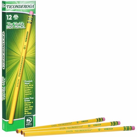Ticonderoga PENCIL EXTRA HARD YELLOW 12CT 13884
