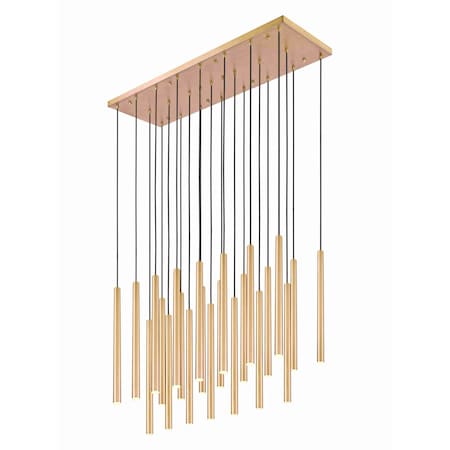 Z-Lite Forest 23 Light Linear Chandelier, Modern Gold, 54 In W 919MP24-23L-MGLD-LED