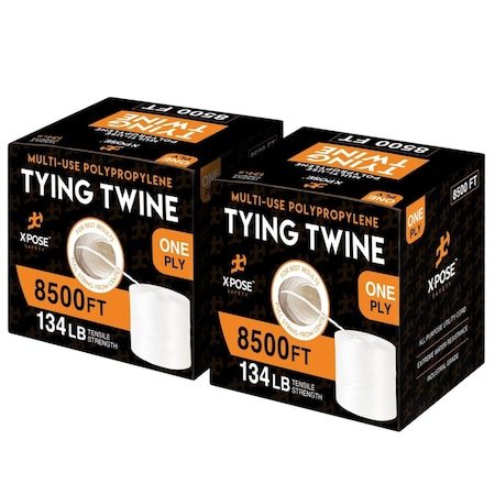 Xpose Safety 1 Ply Tying Twine, 8500 ft roll, 2PK 1PT-8500-2-X-S