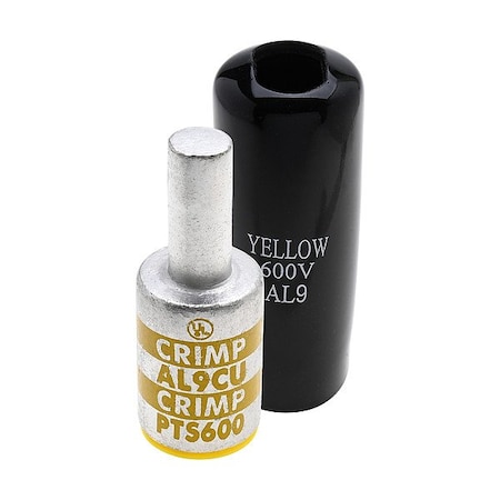 Polaris Pin Terminal, 600 V, Rubber Insulated, Yellow PTS600