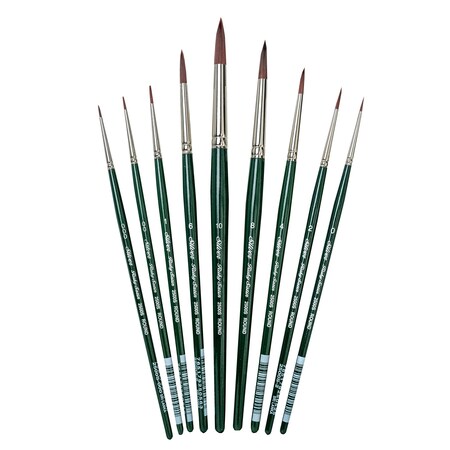 Silver Brush Ruby Satin Round Brushes, 9-Piece Set RS-2599