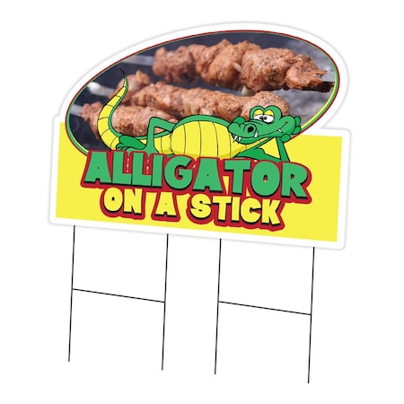 Signmission Alligator On A Stick Die Cut Yard & Stake outdoor plastic window, 2436-Alligator On A Stick C-DC-2436-DS-Alligator On A Stick19