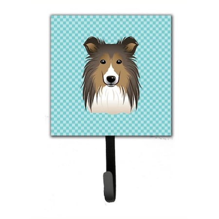Carolines Treasures Checkerboard Blue Sheltie Leash and Key Holder BB1180SH4