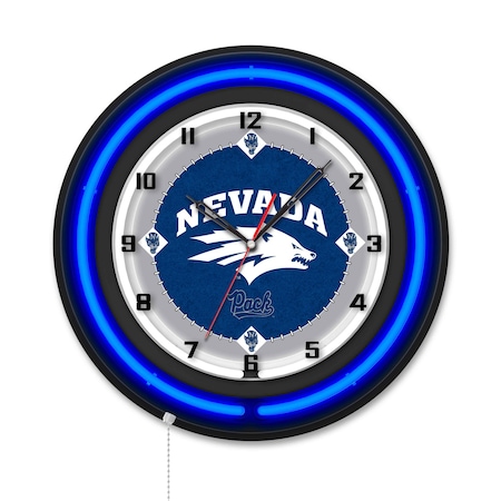 Holland Bar Stool University of Nevada 19 Double Neon Wall Clock Clk19BK
