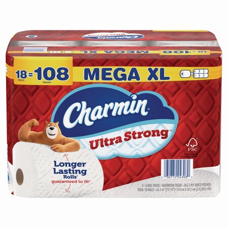 Charmin Ultra Strong Bathroom Tissue, Septic Safe, 2-Ply, White, 363 Sheets/Roll, 18PK 34498/4308