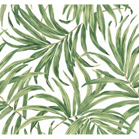 York Wallcoverings Bali Leaves Yellow and Tan Wallpaper AT7050