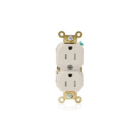 Leviton Straight Blade Receptacle, 5-15R, 15 A, 125V AC, Flush Mount, Self-Grounded 5262-SGT