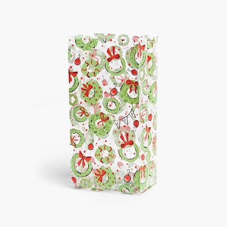 Nashville Wraps Christmas Wreaths Cello Bags, 4x2.5x9.5 in, 100PK C2BCW