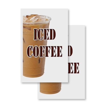 Signmission Iced Coffee, Vinyl Decals Only 24 Inch x 36 Inch, Vinyl Decal, 2PK DSB-2436-2PACK-Iced Coffee