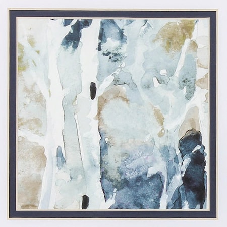 Homeroots Set of Two Blue Watercolor Brushed Silver Framed Wall Art, 2PK 365161