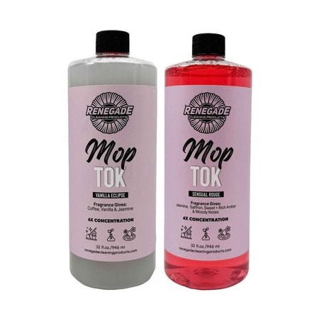 Renegade Products Usa Mop Tok: 6X Concentrated Luxury Mop Soap Solution, Sensual Rouge and Vanilla Eclipse, 32oz. 32OZ-SENSUAL+VANILLA-PAK