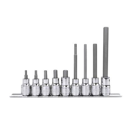 Genius Tools 1/2inDr. 9 Pc. Hex Bit Socket Set BS-409L