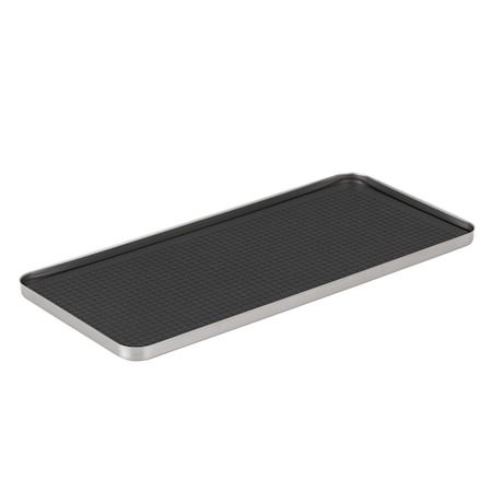Service Ideas Modern Edge 11 in. x 5 in. Cocktail Serving Tray in Polished Stainless TRMEF115