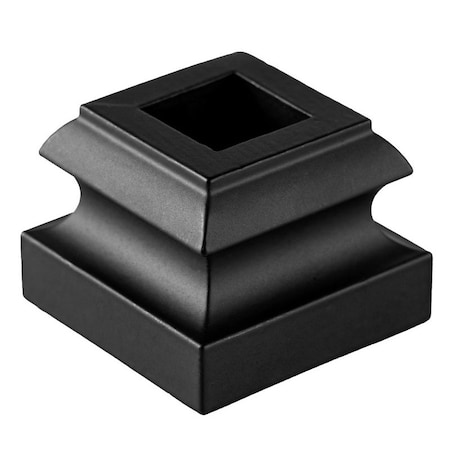 Nuvo Iron Baluster Railing Decorative Shoe, Steel, Black, Matte/Powder-Coated, 1/EA SQISS