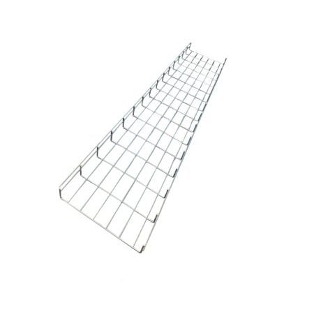 Kable Kontrol Wire Mesh Cable Tray, 18in W x 4in D x 10ft L, Electro-Zinc Plated Steel, Chrome Finish KK-18X4X10-EZ