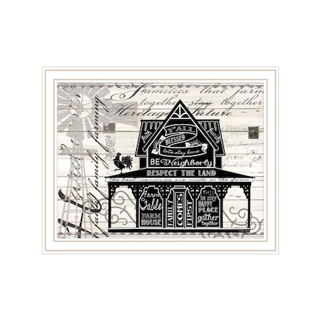 Homeroots Y'ALL BLESSED FARMHOUSE White Framed Print Wall Art 529767