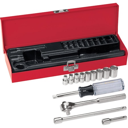 Klein Tools 1/4" Drive Socket Wrench Set, 13 pcs 65500