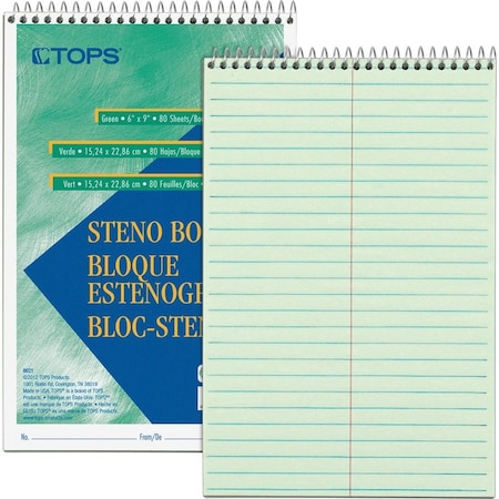 Tops BOOK, STENO, GREGG, 80SH, GRN 8021