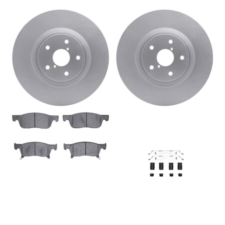 Dynamic Friction Co DFC GEOSPEC Coated Rotors with 5000 Brake Pads - Ceramic and Hardware 4512-13086