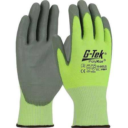 G-Tek Gloves, Dipped, Unisex, Gray, PK12 16-645LG/M