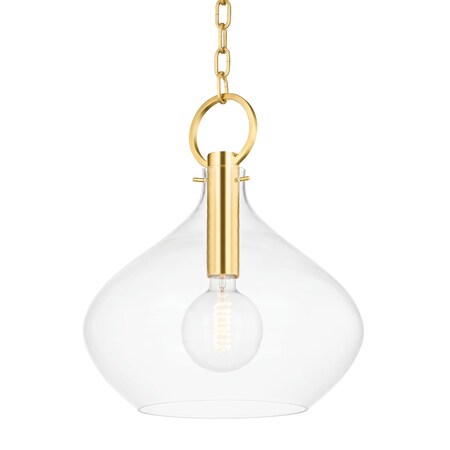 Hudson Valley Lighting Becki Owens X Lina 1 Light Pendant 16.75 In. Aged Brass BKO253-AGB