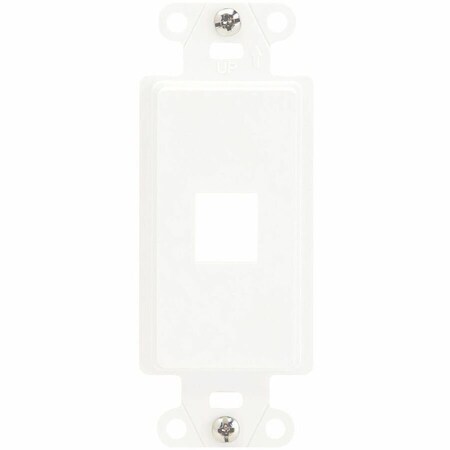 On-Q 1-Port Decorator Wall Plate, White, Plastic Keystone Connectivity Cover, RJ45 Wall Plate WP3411WH