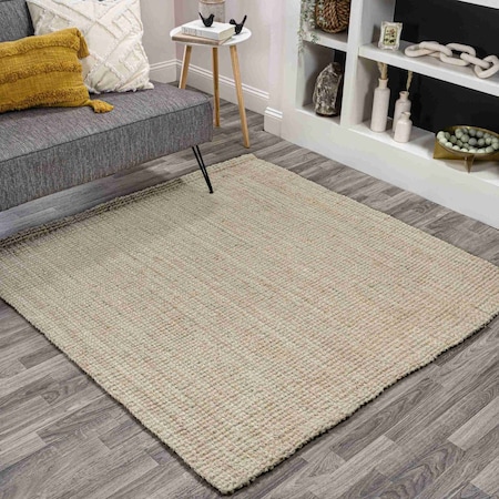 Jonathan Y Pata Hand Woven Chunky Jute Light Ivory 8 ft Square Area Rug NRF102B-8SQ