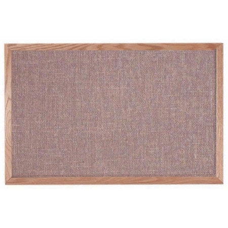 Aarco Designer Fabric Bulletin Board w/ an Oak Frame, Frame: Clear Lacquer, Board: Pumice 24''Hx36''W OF2436022