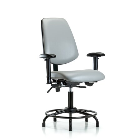Blue Ridge Ergonomics Desk Chair Adjustable Arms, 18" to 23" Height, Vinyl, Dove BR-VDHCH-MB-RT-T0-A1-RG-8567